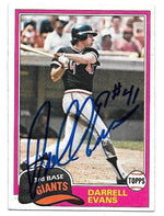 Darrell Evans Signed 1981 Topps Baseball Card - San Francisco Giants - PastPros