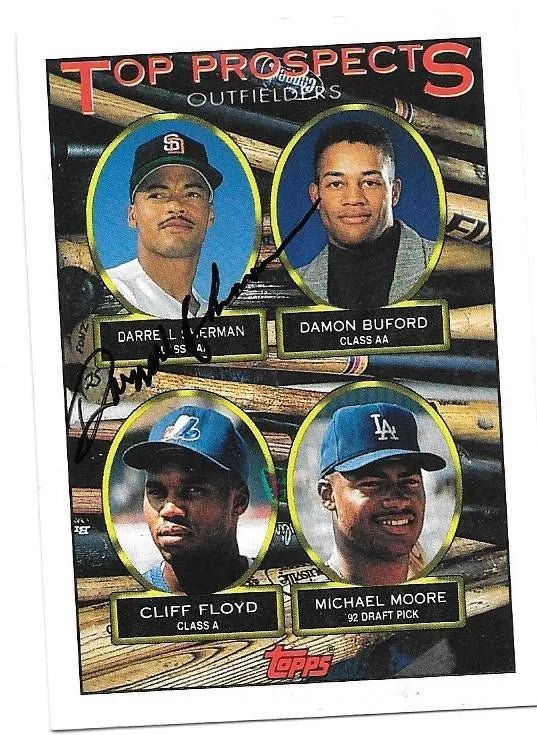 Darrell Sherman Signed 1992 Topps Baseball Card - San Diego Padres