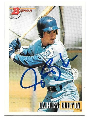Darren Burton Signed 1993 Bowman Baseball Card - Kansas City Royals - PastPros