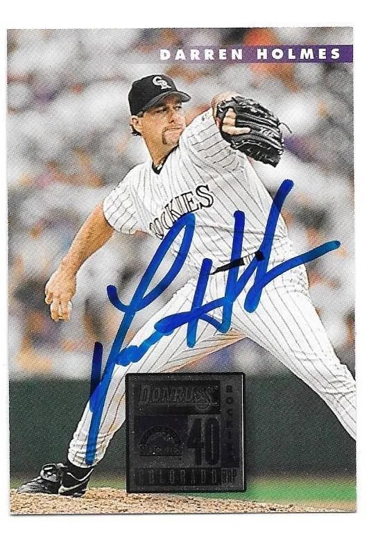 Darren Holmes Signed 1996 Donruss Baseball Card - Colorado Rockies