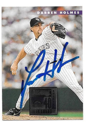 Darren Holmes Signed 1996 Donruss Baseball Card - Colorado Rockies - PastPros
