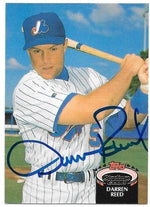 Darren Reed Signed 1992 Topps Stadium Club Baseball Card - Montreal Expos