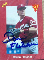 Darrin Fletcher Signed 1991 Classic Baseball Card - Philadelphia Phillies - PastPros