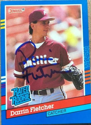 Darrin Fletcher Signed 1991 Donruss Baseball Card - Philadelphia Phillies