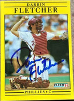 Darrin Fletcher Signed 1991 Fleer Baseball Card - Philadelphia Phillies