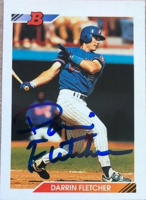 Darrin Fletcher Signed 1992 Bowman Baseball Card - Montreal Expos - PastPros