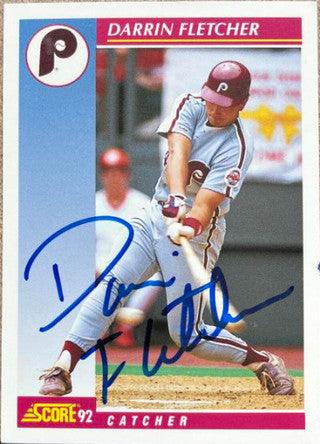 Darrin Fletcher Signed 1992 Score Baseball Card - Philadelphia Phillies - PastPros