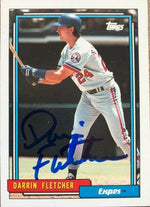 Darrin Fletcher Signed 1992 Topps Baseball Card - Montreal Expos - PastPros