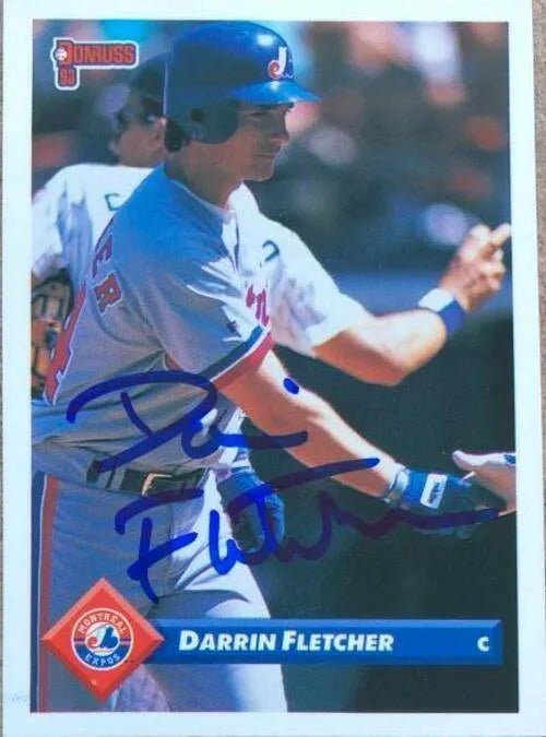 Darrin Fletcher Signed 1993 Donruss Baseball Card - Montreal Expos