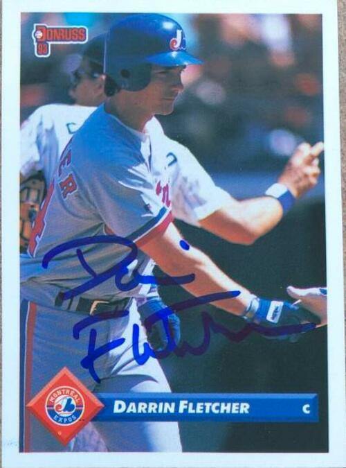 Darrin Fletcher Signed 1993 Donruss Baseball Card - Montreal Expos - PastPros