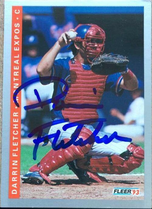 Darrin Fletcher Signed 1993 Fleer Baseball Card - Montreal Expos - PastPros