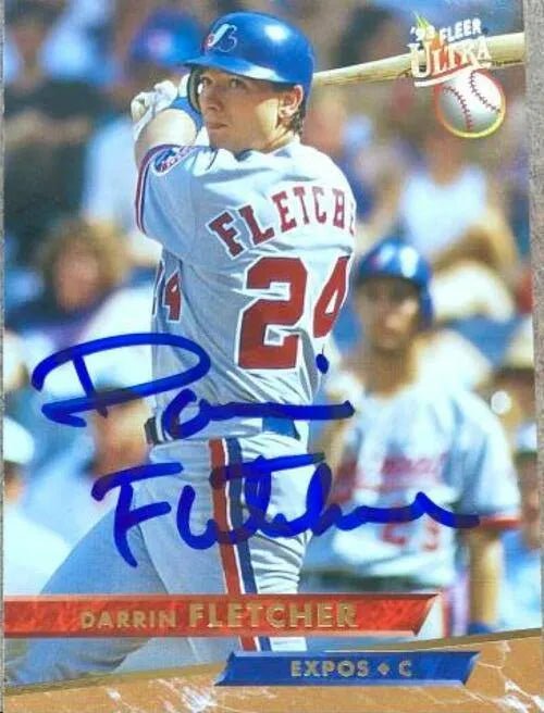 Darrin Fletcher Signed 1993 Fleer Ultra Baseball Card - Montreal Expos
