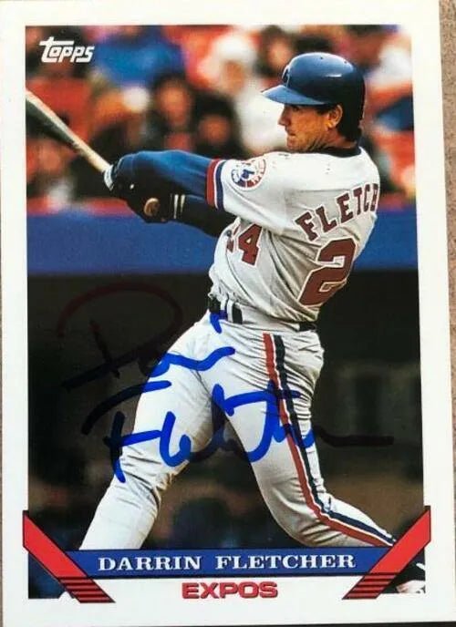 Darrin Fletcher Signed 1993 Topps Baseball Card - Montreal Expos