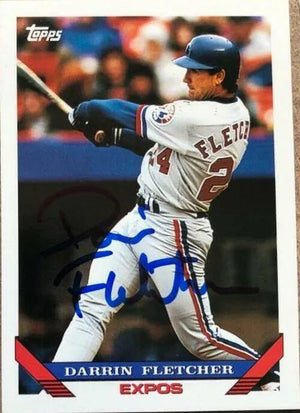 Darrin Fletcher Signed 1993 Topps Baseball Card - Montreal Expos