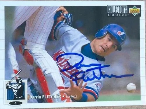 Darrin Fletcher Signed 1994 Collector's Choice Baseball Card - Montreal Expos