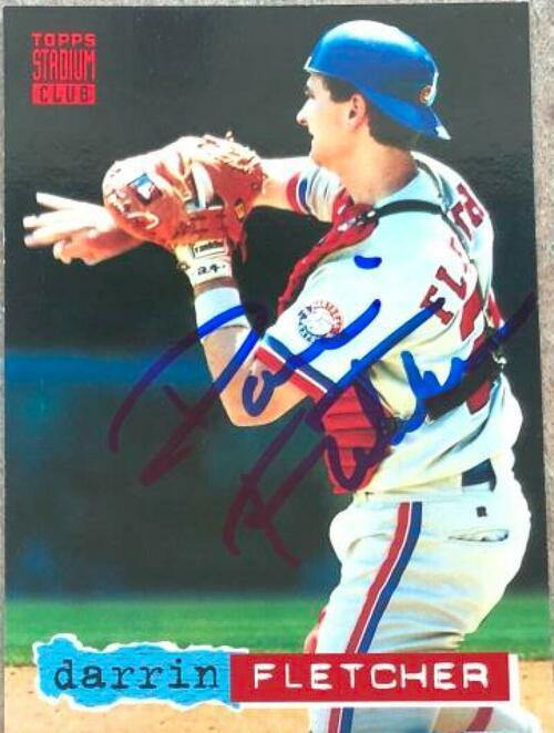 Darrin Fletcher Signed 1994 Stadium Club Baseball Card - Montreal Expos - PastPros