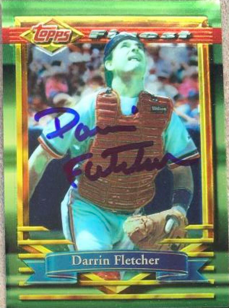 Darrin Fletcher Signed 1994 Topps Finest Baseball Card - Montreal Expos - PastPros
