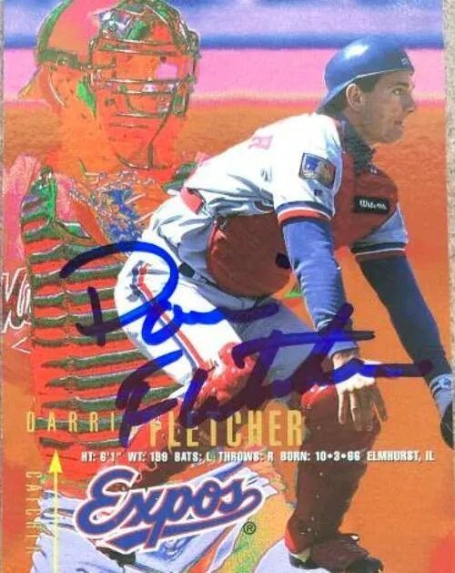 Darrin Fletcher Signed 1995 Fleer Baseball Card - Montreal Expos