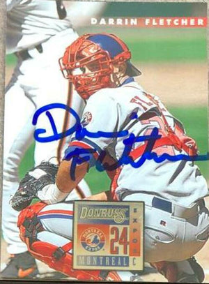 Darrin Fletcher Signed 1996 Donruss Baseball Card - Montreal Expos - PastPros