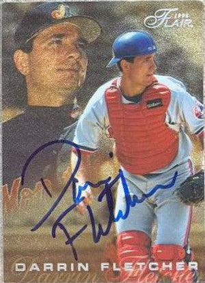 Darrin Fletcher Signed 1996 Flair Baseball Card - Montreal Expos - PastPros