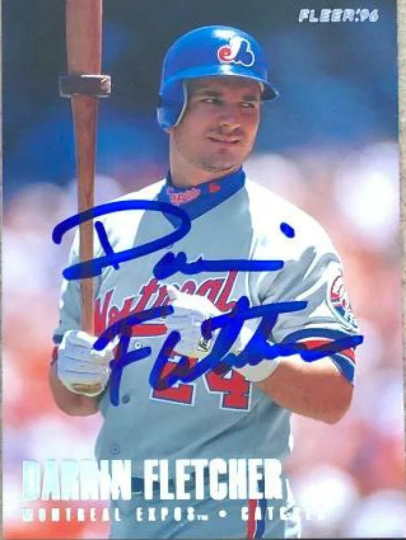 Darrin Fletcher Signed 1996 Fleer Tiffany Baseball Card - Montreal Expos