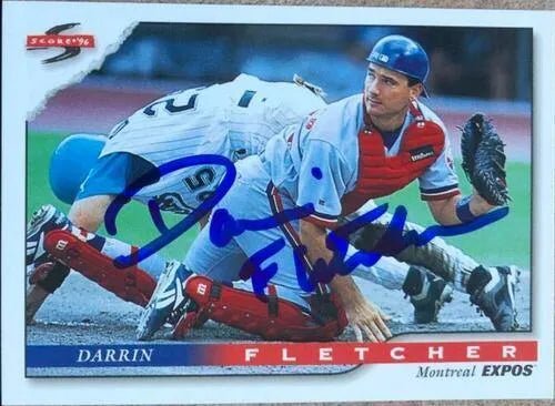 Darrin Fletcher Signed 1996 Score Baseball Card - Montreal Expos