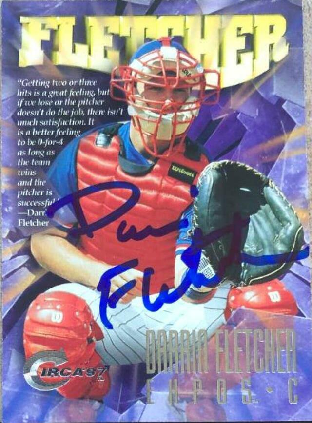 Darrin Fletcher Signed 1997 Circa Baseball Card - Montreal Expos - PastPros