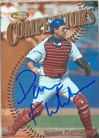 Darrin Fletcher Signed 1997 Topps Finest Baseball Card - Montreal Expos