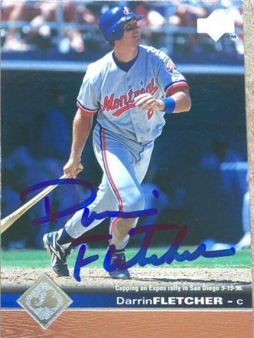 Darrin Fletcher Signed 1997 Upper Deck Baseball Card - Montreal Expos - PastPros