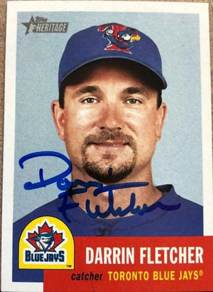 Darrin Fletcher Signed 2002 Topps Heritage Baseball Card - Toronto Blue Jays