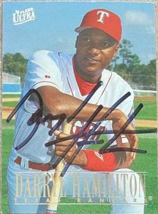 Darryl Hamilton Signed 1996 Fleer Ultra Baseball Card - Texas Rangers