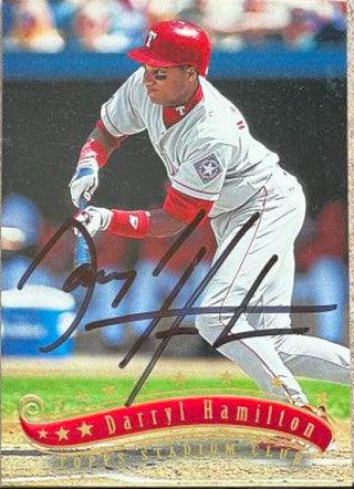 Darryl Hamilton Signed 1997 Stadium Club Baseball Card - Texas Rangers - PastPros