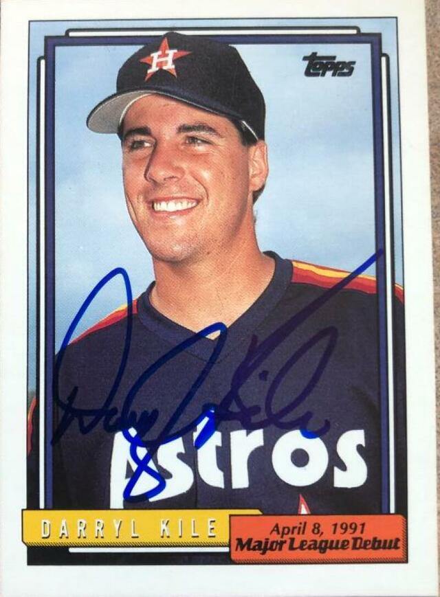 Darryl Kile Signed 1992 Topps MLB Debut Baseball Card - Houston Astros - PastPros