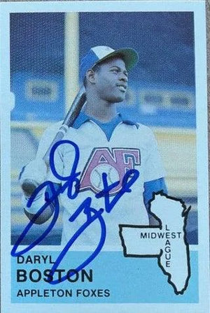Daryl Boston Signed 1982 Fritsch Baseball Card - Appleton Foxes