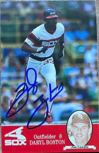 Daryl Boston Signed 1985 Coke Baseball Card - Chicago White Sox