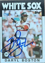Daryl Boston Signed 1986 Topps Baseball Card - Chicago White Sox
