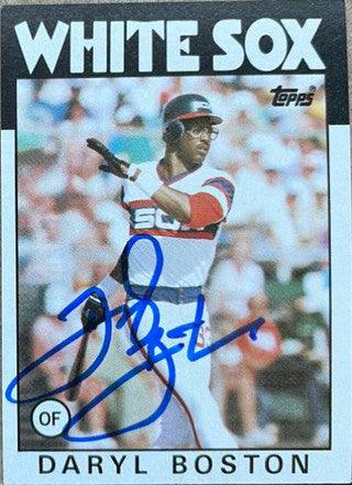 Daryl Boston Signed 1986 Topps Baseball Card - Chicago White Sox - PastPros
