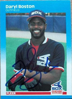 Daryl Boston Signed 1987 Fleer Baseball Card - Chicago White Sox - PastPros