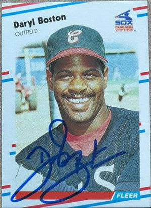 Daryl Boston Signed 1988 Fleer Baseball Card - Chicago White Sox - PastPros