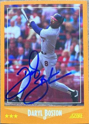 Daryl Boston Signed 1988 Score Baseball Card - Chicago White Sox - PastPros