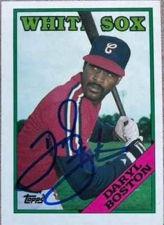 Daryl Boston Signed 1988 Topps Tiffany Baseball Card - Chicago White Sox
