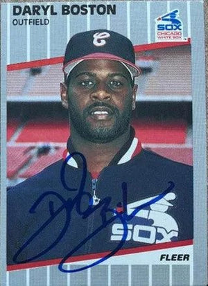 Daryl Boston Signed 1989 Fleer Baseball Card - Chicago White Sox