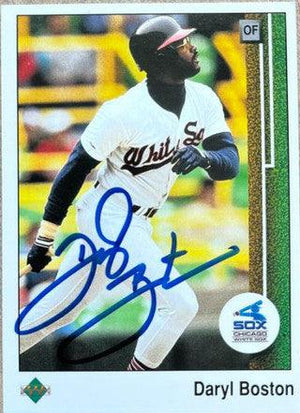 Daryl Boston Signed 1989 Upper Deck Baseball Card - Chicago White Sox - PastPros