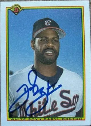 Daryl Boston Signed 1990 Bowman Baseball Card - Chicago White Sox
