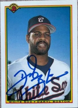 Daryl Boston Signed 1990 Bowman Tiffany Baseball Card - Chicago White Sox