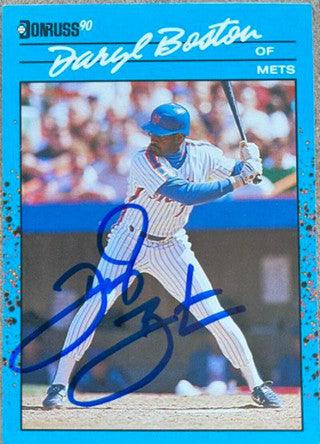 Daryl Boston Signed 1990 Donruss Best of the NL Baseball Card - New York Mets - PastPros
