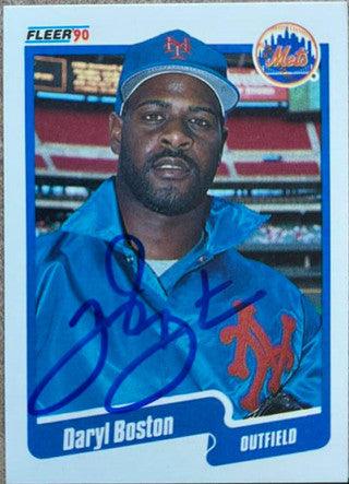 Daryl Boston Signed 1990 Fleer Update Baseball Card - New York Mets - PastPros