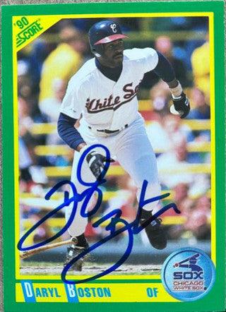 Daryl Boston Signed 1990 Score Baseball Card - Chicago White Sox - PastPros