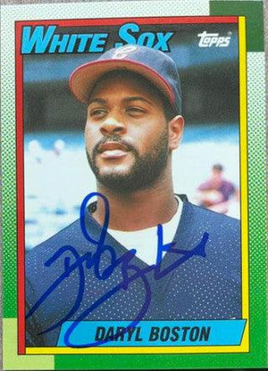 Daryl Boston Signed 1990 Topps Tiffany Baseball Card - Chicago White Sox - PastPros