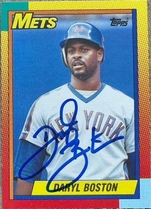 Daryl Boston Signed 1990 Topps Traded Baseball Card - New York Mets - PastPros
